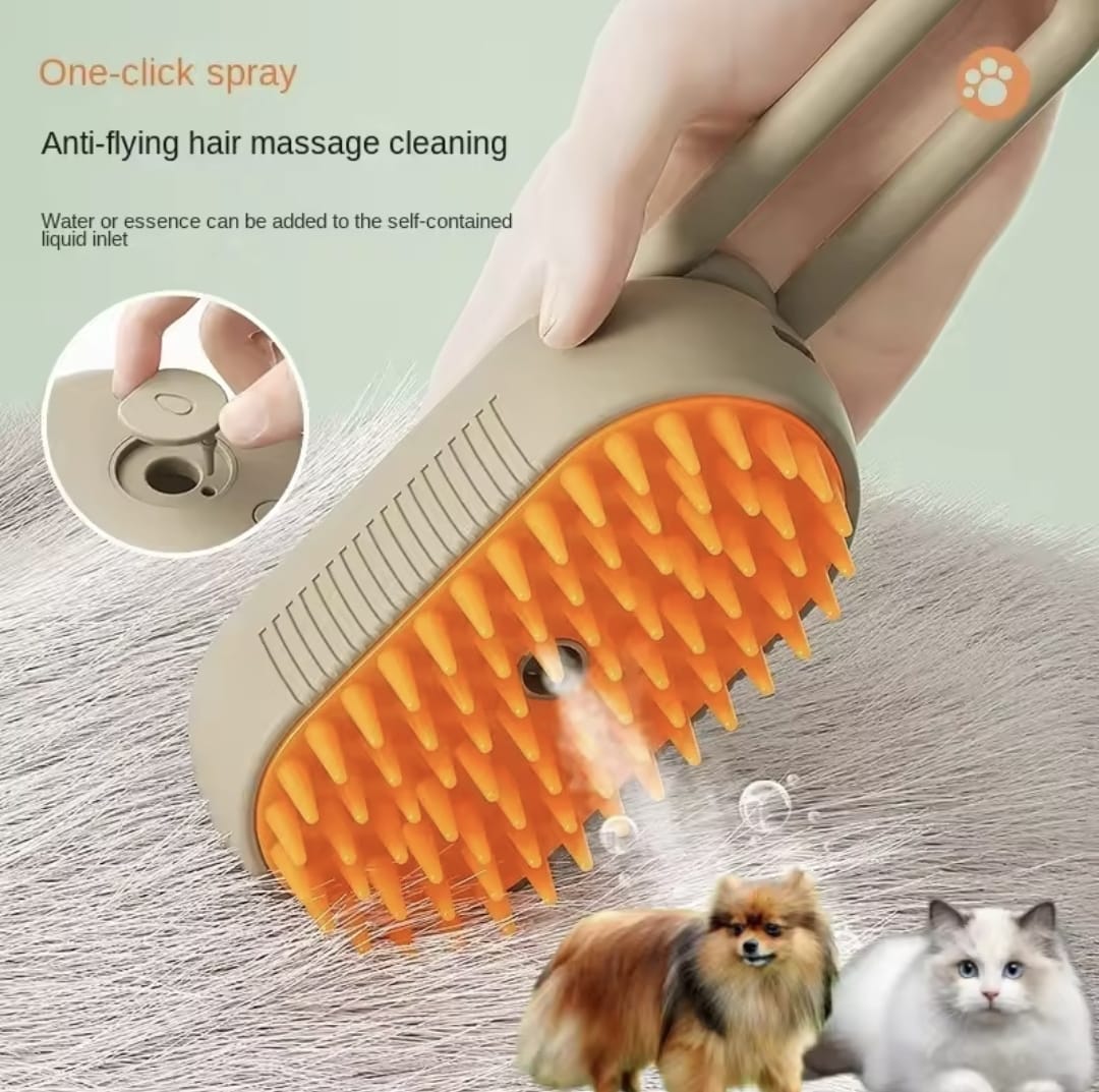 🔥🐕 ¡Cepilla, limpia y desinfecta al instante! 💦 El poder del vapor para un pelaje suave, libre de bacterias y más brillante que nunca.